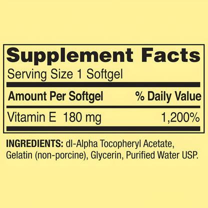 Spring Valley Vitamina E , 180 mg 400UI Capsulas de gel