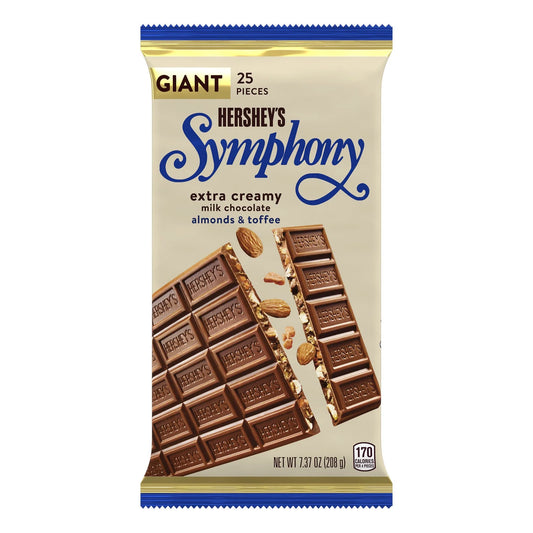 Hershey's Symphony Barra gigante de caramelo de almendras y Toffe 208gr  25 unidades