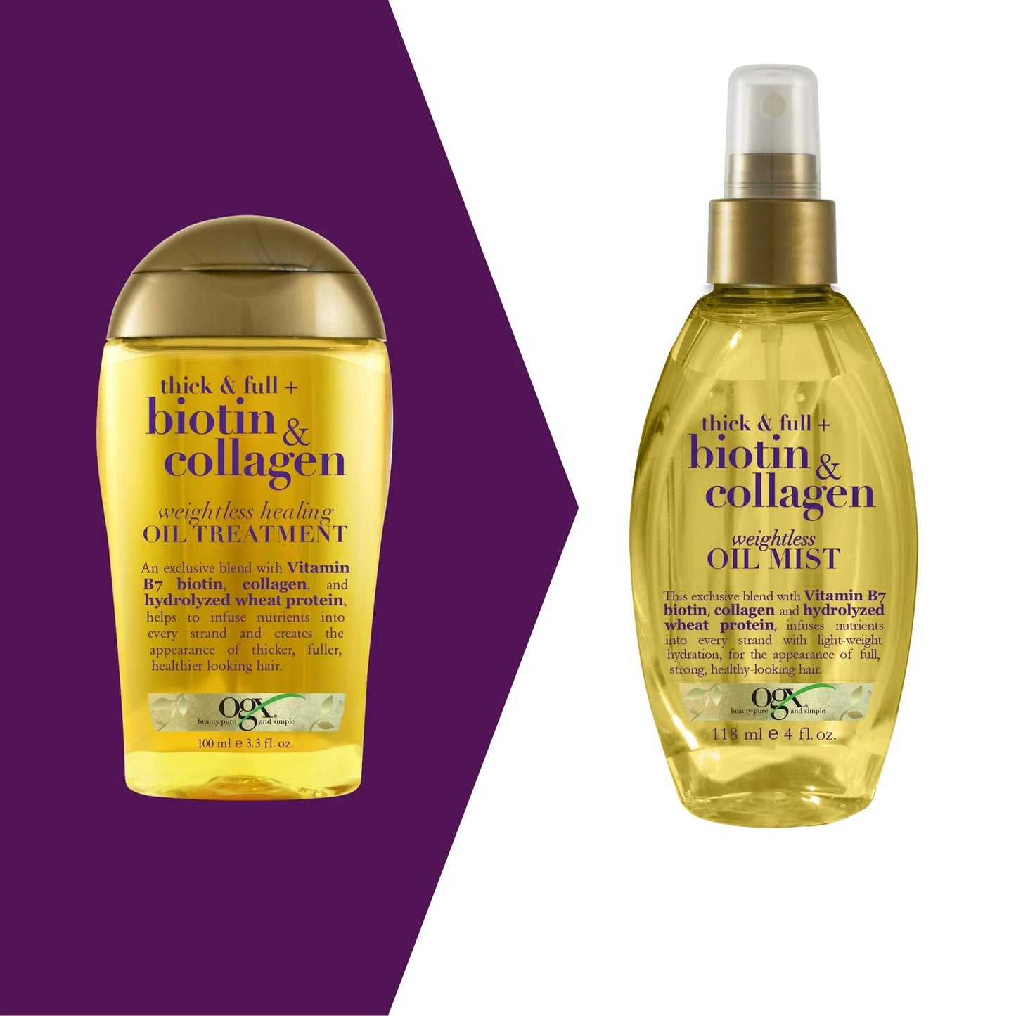 Thick y Full Oil Mist biotina y colágeno para el cabello, 118ml