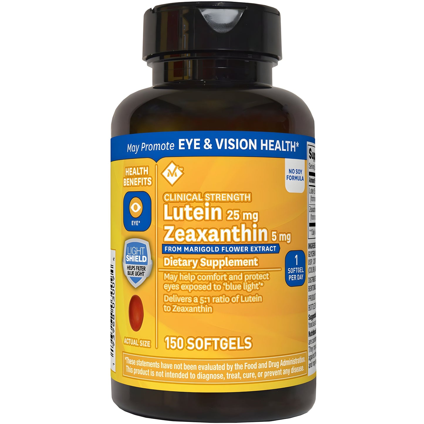 Member's Mark Lutein 25mg Zeaxanthin 5mg 150 softgels