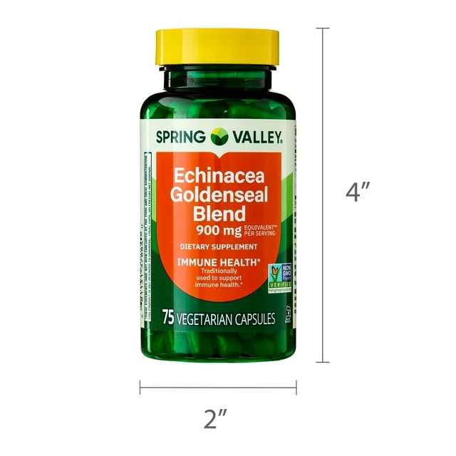 Spring Valley Echinacea GoldenSeal Blend, 900 mg, 75 cápsulas