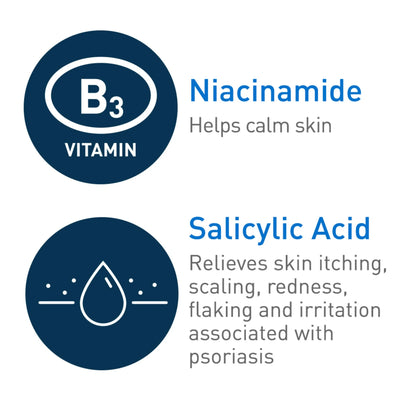 Crema hidratante y loción corporal CeraVe para la psoriasis con ácido salicílico y urea para piel psoriásica y seca, 227g