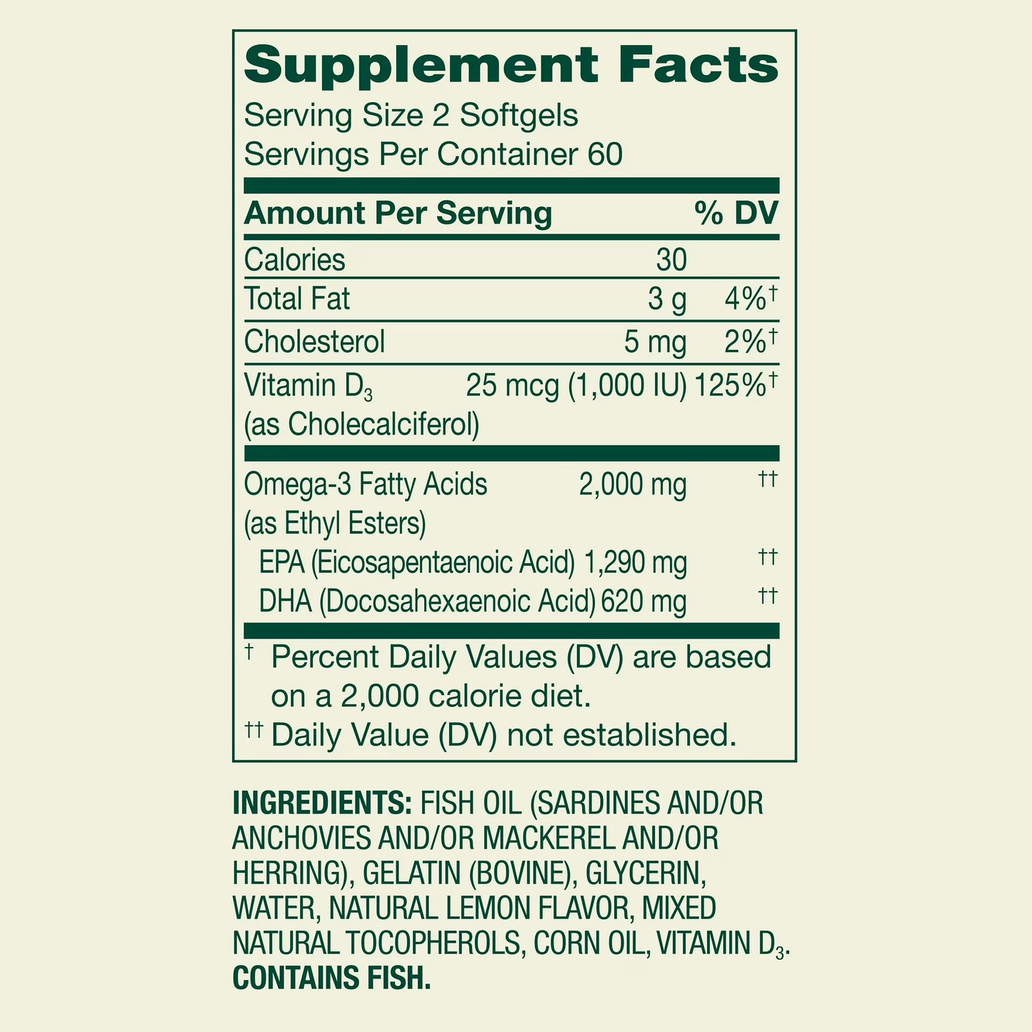 Spring Valley Omega-3 2000 mg - Cápsulas en gel