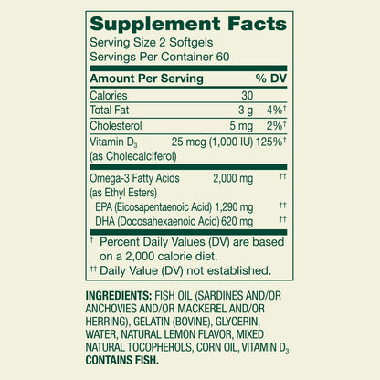 Spring Valley Omega-3 2000 mg - Cápsulas en gel