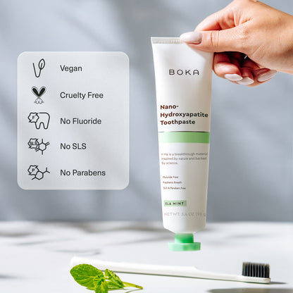 Boka Pasta dental con Probioticis y  Nano Hydroxyapatite sin Fluor Dental  Citrus Mint 96 gr.