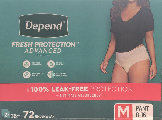 Depend Woman -  Ropa Interior  para incontinecia y Postpartum lo mejor para la absorcion.