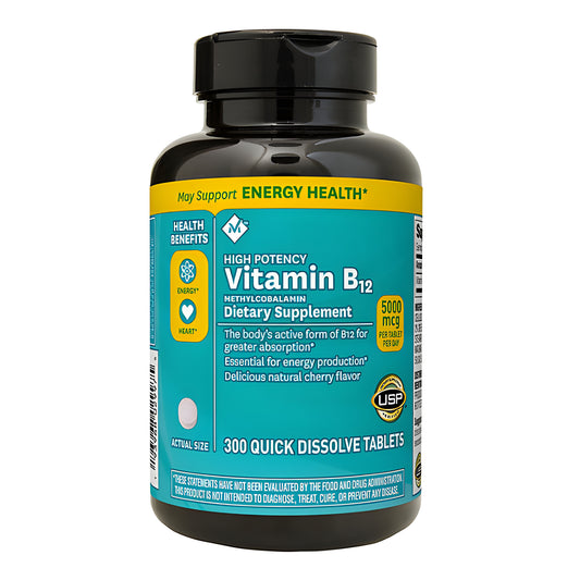 Vitamina B12 5000 mcg 300 tabletas Member`s Mark