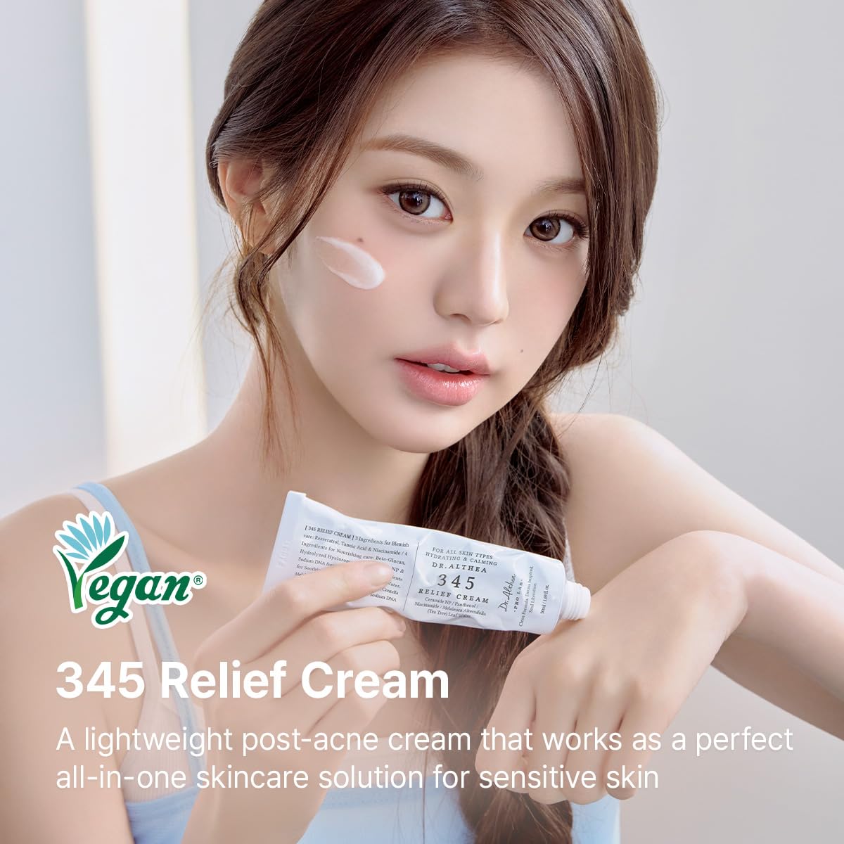 Dr.Althea 345 Relief Cream Dr.Althea Crema de Alivio 345  Hidratante para cuidado de Imperfecciones con PDRN y Niacinamida | Coreano para Todo Tipo de Piel, 50ml.