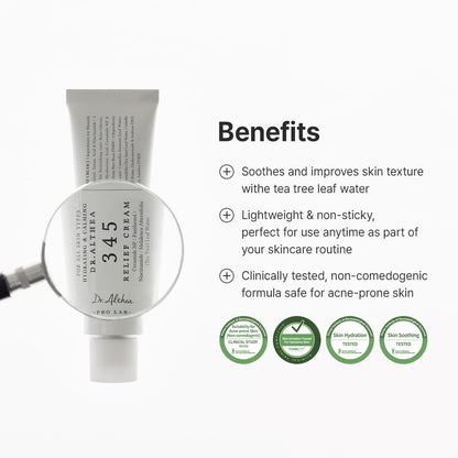 Dr.Althea 345 Relief Cream Dr.Althea Crema de Alivio 345  Hidratante para cuidado de Imperfecciones con PDRN y Niacinamida | Coreano para Todo Tipo de Piel, 50ml.