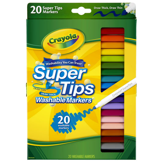 Rotuladores lavables Crayola Super Tips, 20 uni