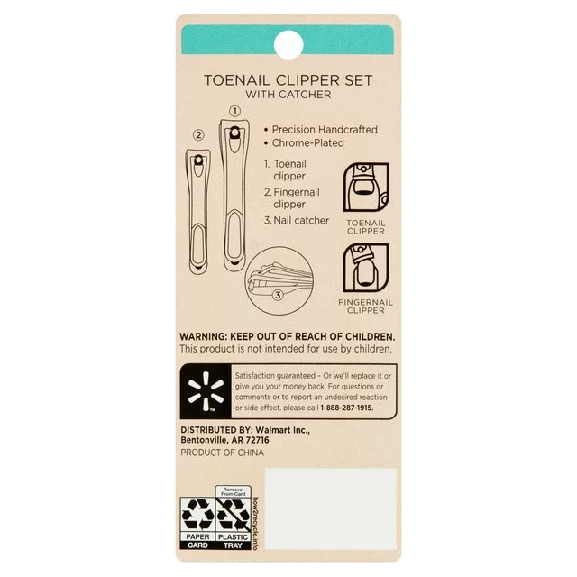 Equate Duo Pack de cortauñas dos tamaños plateado