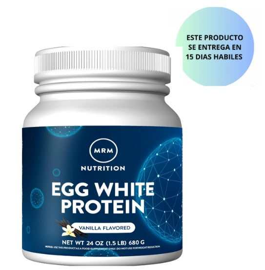 MRM Nutrition - Proteína de clara de huevo | Sabor a vainilla | 0.81 oz de proteína sin grasa | con enzimas digestivas | Valor biológico más alto | Clínicamente probado | 20 porciones