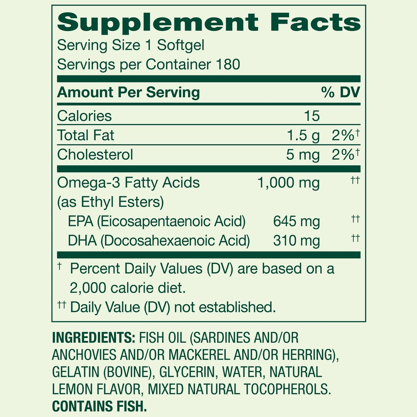 Spring Valley Proactive Support Omega-3, 1000 mg, Cápsulas Blandas