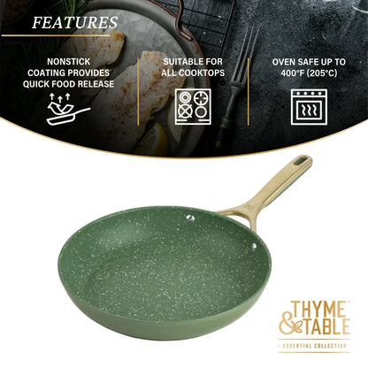 Thyme & Table Supreme Juego de ollas antiadherentes de 12 piezas  - color Oliva