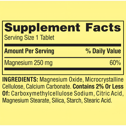 Magnesio De 250 Mg - Spring Valley -  Tabletas