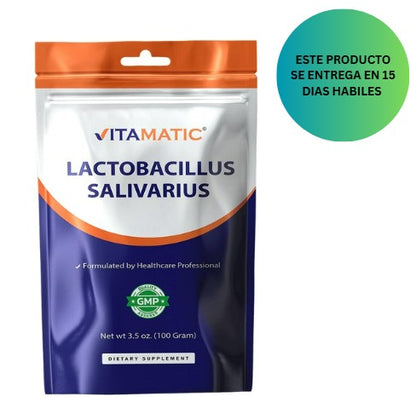Vitamatic Lactobacillus Salivarius - Polvo probiótico - Soporte digestivo - 100gr
