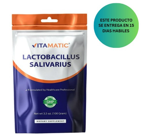 Vitamatic Lactobacillus Salivarius - Polvo probiótico - Soporte digestivo - 100gr