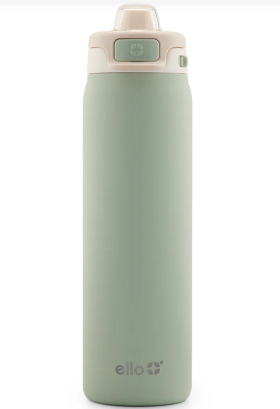 Ello - Botella de agua Pop & Fill, acero inoxidable 22OZ/651ml