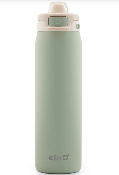 Ello - Botella de agua Pop & Fill, acero inoxidable 22OZ/651ml