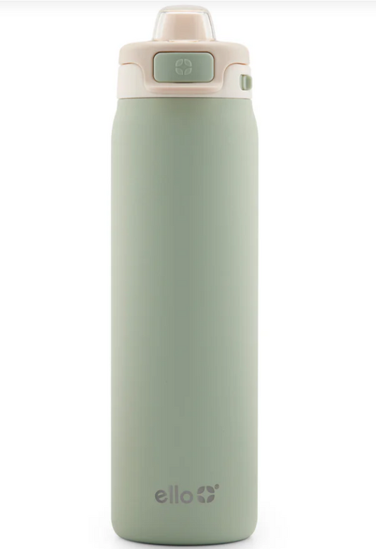 Ello - Botella de agua Pop & Fill, acero inoxidable 22OZ/651ml