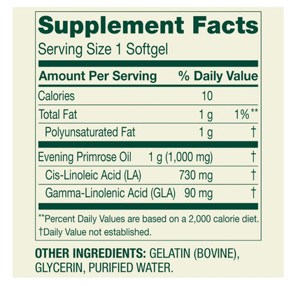 Evening primrose oil 1000mg , 75 capsulas - Spring Valley