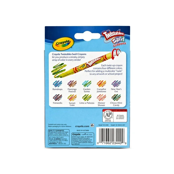 Crayones Crayola Swirl Twistables, 10 unidades, Colores Combinados