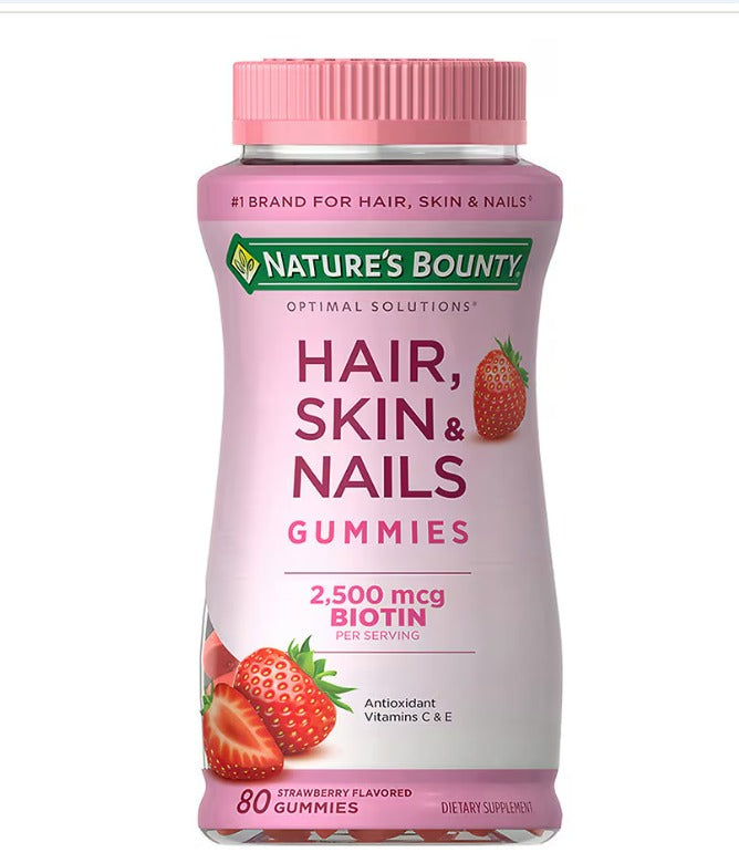 Hair, Skin & Nails con Biotin 2500/ 6000 mcg , 230/80 Gummies Nature´s Bounty