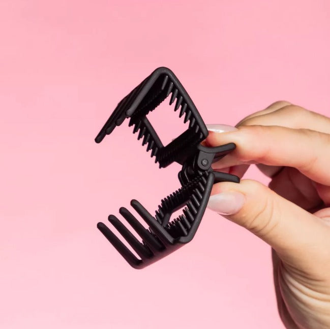 Pinzas cuadradas Gimme Beauty Grip + Go para cabello fino - Crema/Negro - 2 unidades