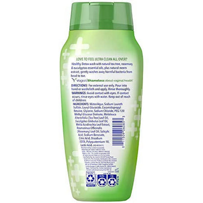 Vagisil DETOX SALUDABLE En todo el lavado corporal para mujeres, ginecólogo, probado, hipoalergénico y pH equilibrado, 354ml