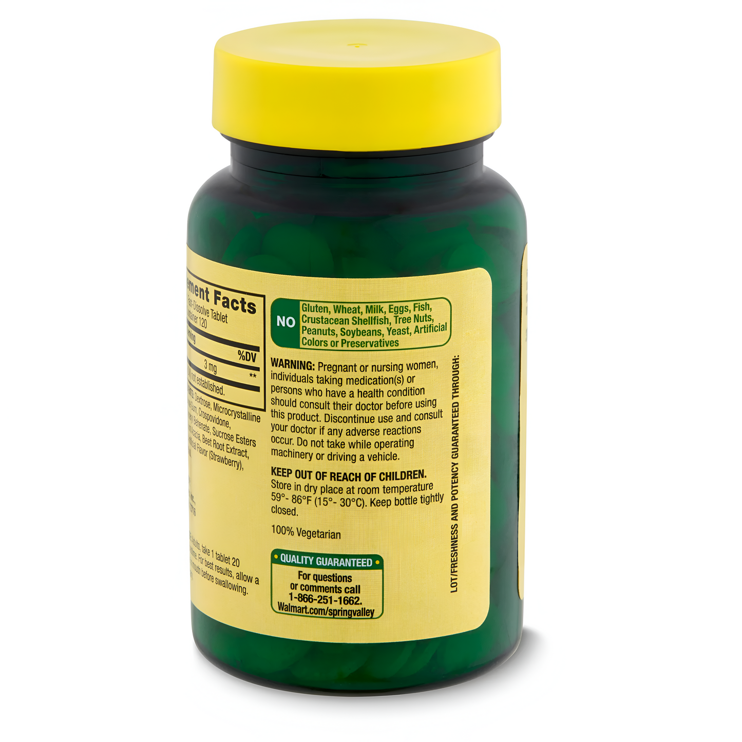 Melatonina 3mg , 120 tabletas sabor a fresa - Spring Valley