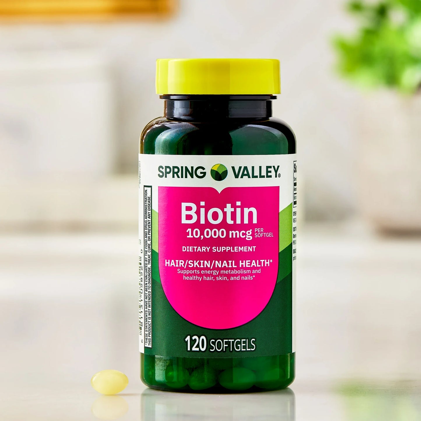 Spring Valley Biotin Softgels, Dietary Supplement, 10,000 mcg 120 softgels
