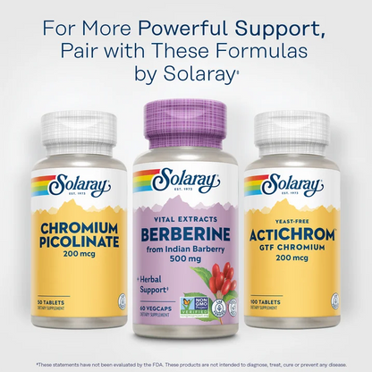 SOLARAY Berberina 500 mg - Con clorhidrato de berberina de agracejo indio - Vegano, sin OMG, 60 capsulas