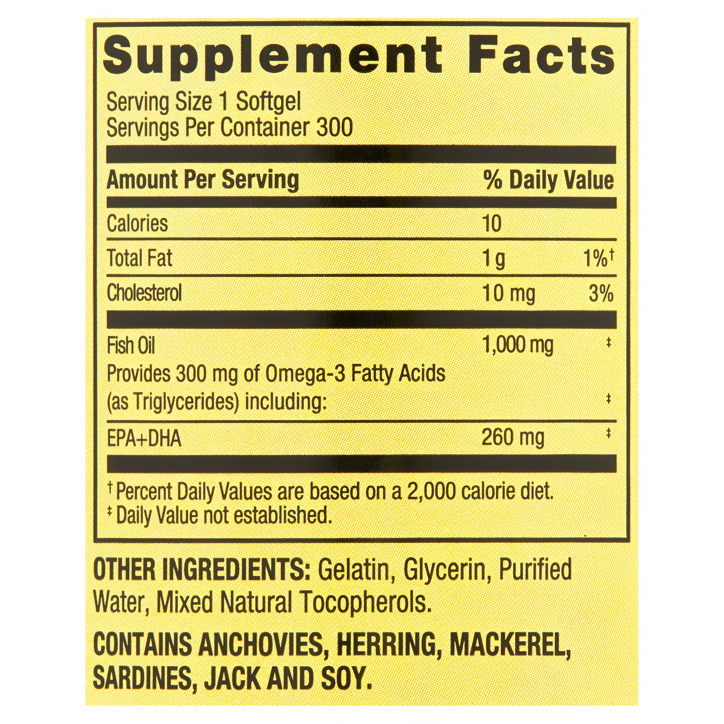 Omega-3 Fish Oil Spring Valley 1000mg 300 capsulas de gel