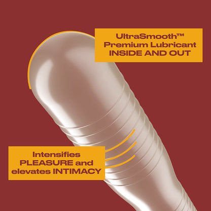 Preservativos Trojan Ecstasy de látex premium lubricados,  paquete de 10 unidades.