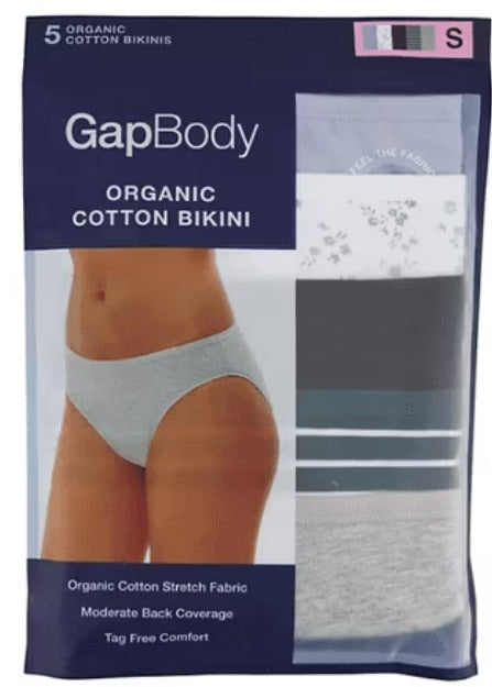 Pack de 5 bikinis elásticos de algodón orgánico GapBody para mujer TALLA S/M/L