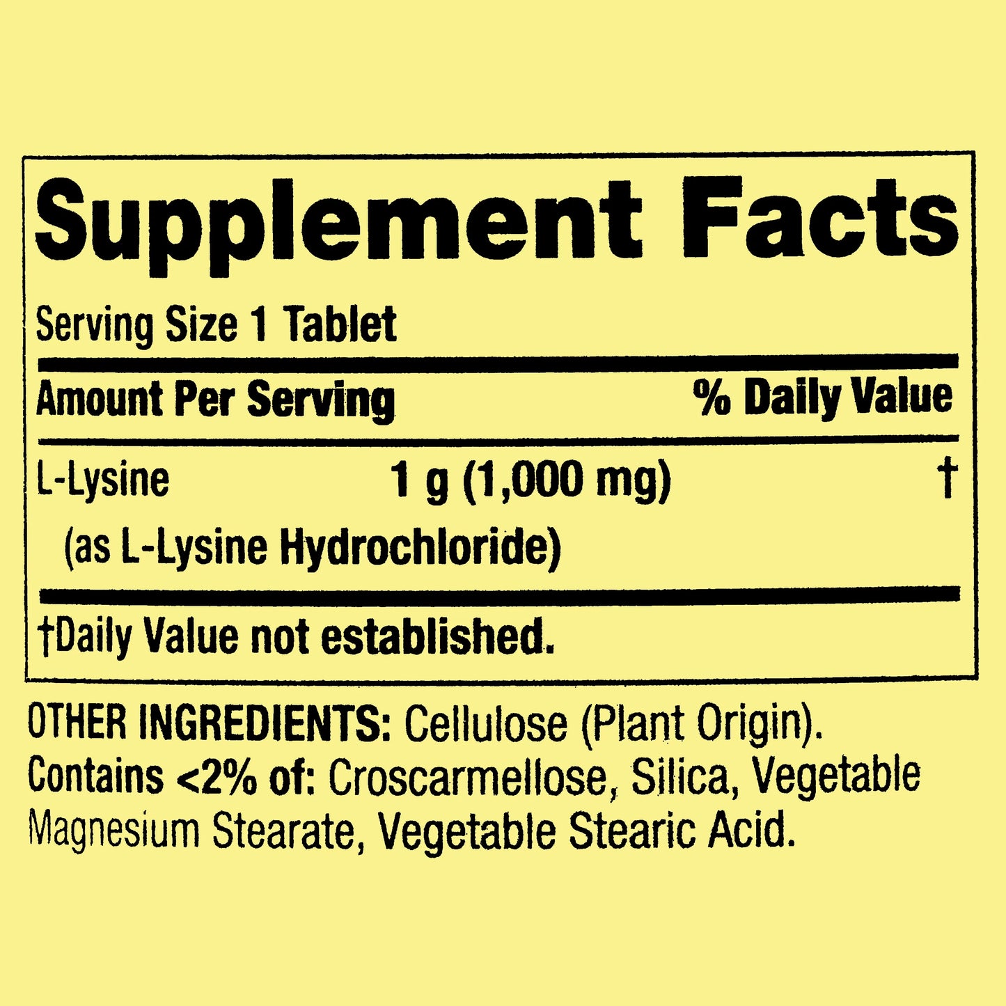 Spring Valley - L-lisina 1000 mg, 100 comprimidos