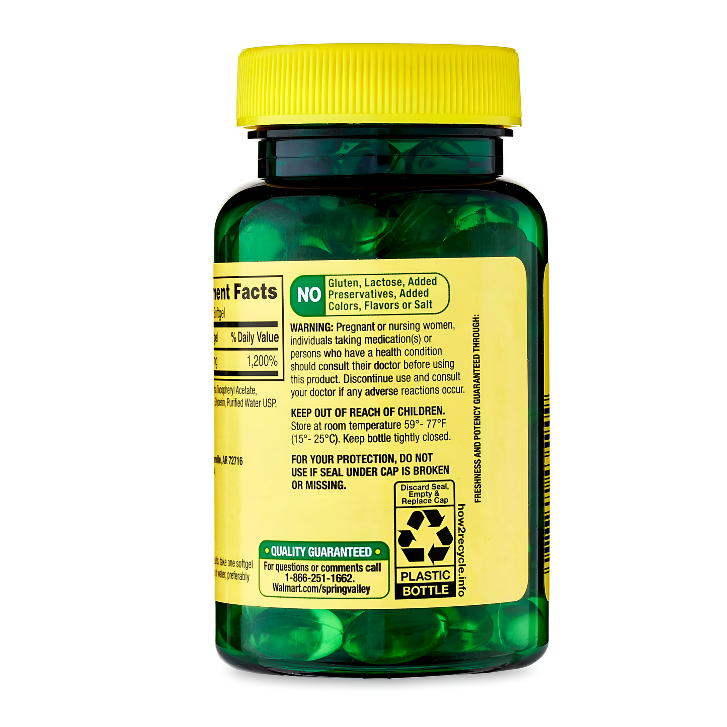Spring Valley Vitamina E , 180 mg 400UI Capsulas de gel