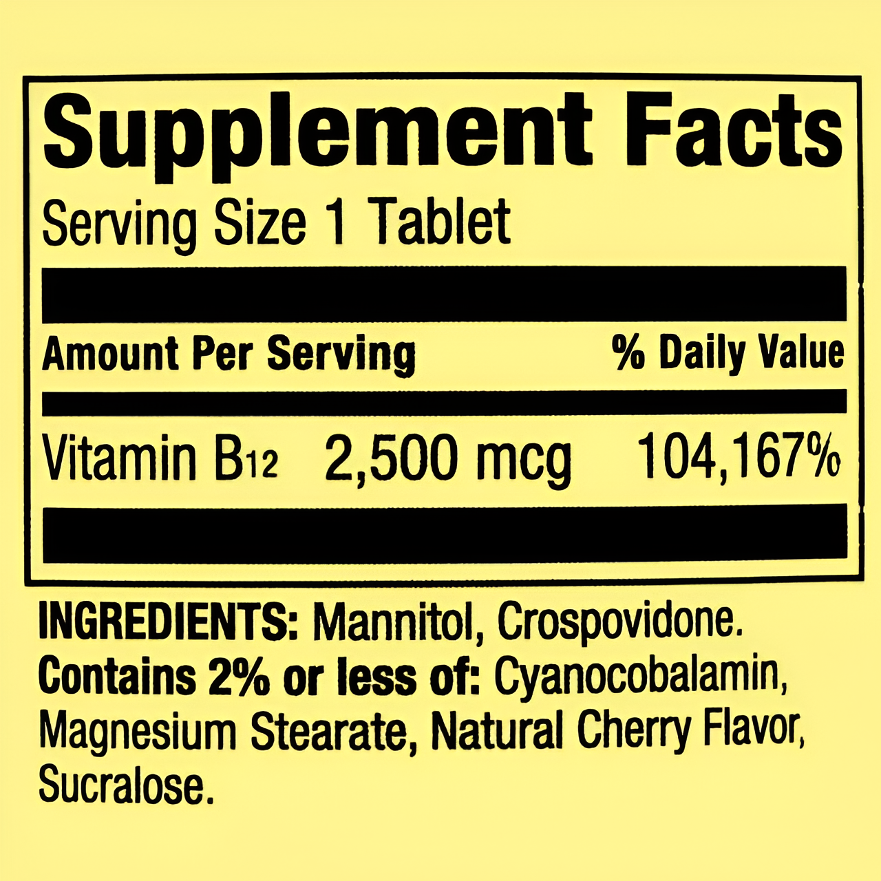 Vitamina B12 Spring Valley en tabletas/microtabletas