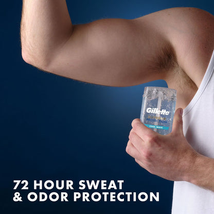 Gillette Supreme  Desodorante antitranspirante en gel transparente 6 en 1 para hombre, Cool Wave, 107 g