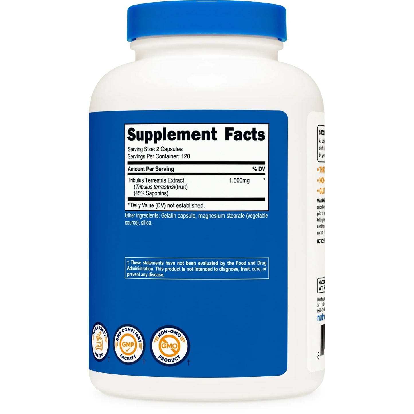 Nutricost Tribulus Terrestris Extracto 1500mg, 240 Capsulas - 45% Saponins