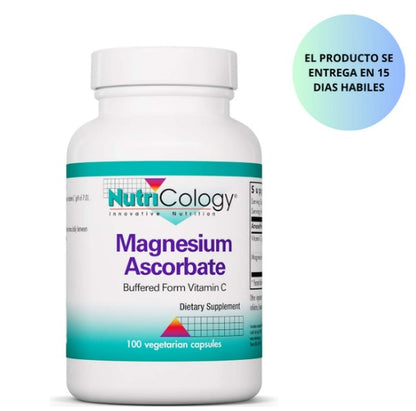 Nutricology Suplemento de ascorbato de magnesio – 1000 mg de vitamina C – 100 Capsulas Vegetarianas