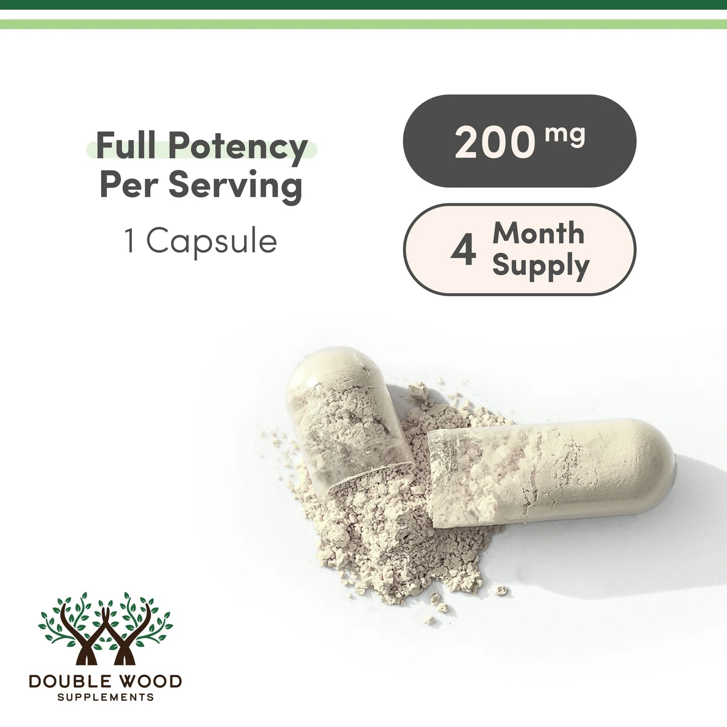 Double Wood Supplements L-Theanine 200 mg, 120 cápsulas