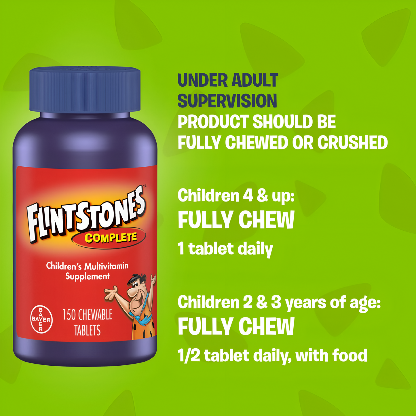 Flintstones Complete - Multivitaminico para Niños 150 Tabletas Masticables
