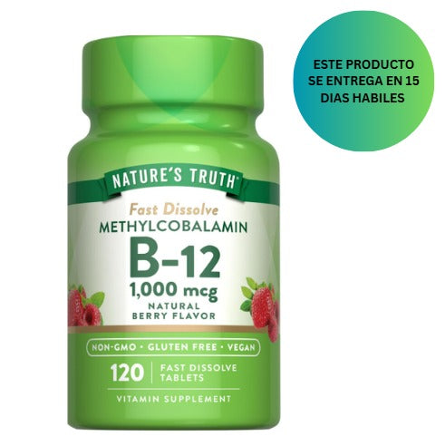 Vitamina B-12 1000mcg fast dissolve , 120 tabletas disolventes - Nature´s Truth