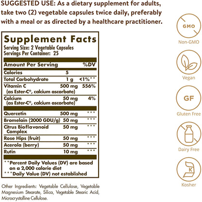 Solgar – Quercetin Complex con Ester-C Plus, Cápsulas vegetarianas