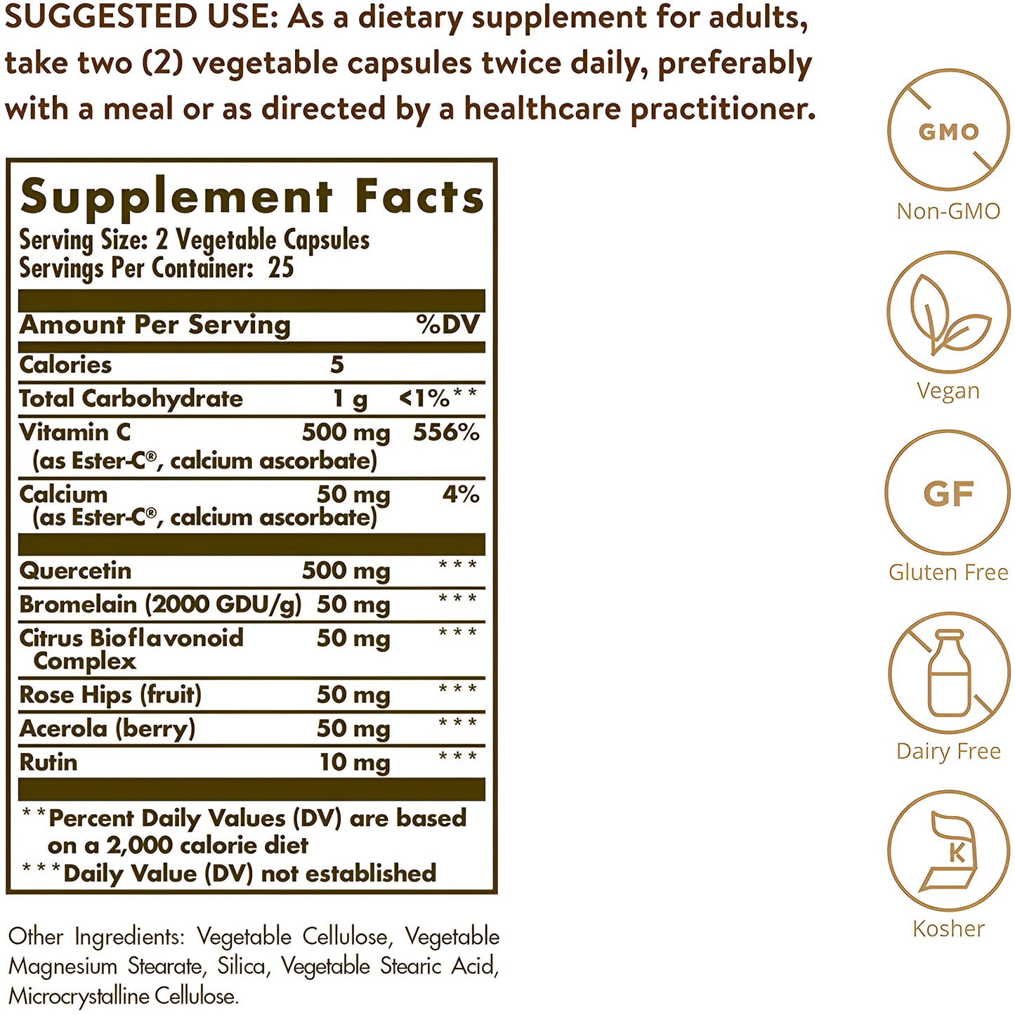 Solgar – Quercetin Complex con Ester-C Plus,  50 Cápsulas
