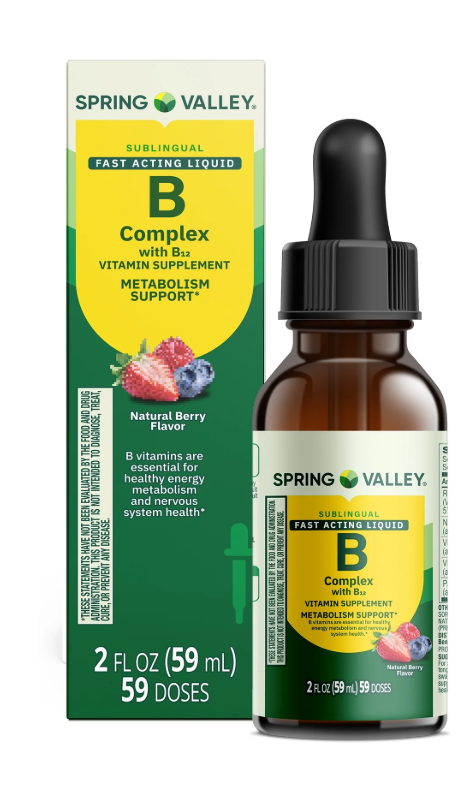 Spring Valley Complejo sublingual de vitamina B con vitamina B12, 59 ml