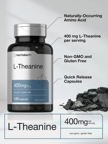 Horbaach, L-Theanine 400mg, 120 capsulas