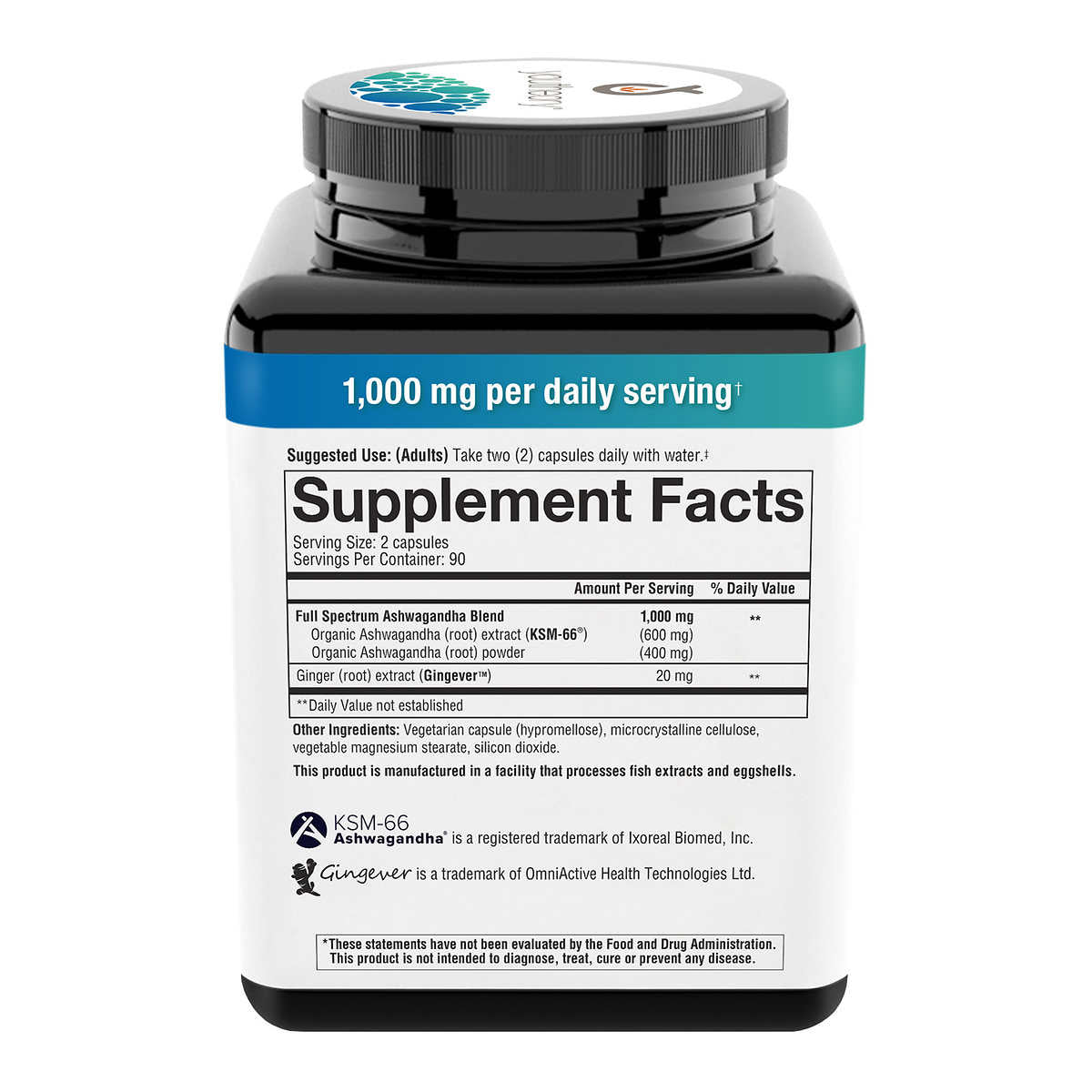 Youtheory Ashwagandha 1000mg - 180 Cápsulas Vegetarianas