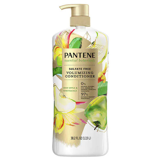 Pantene Essential Botanicals Acondicionador de manzana y madreselva, 38.2 fl oz